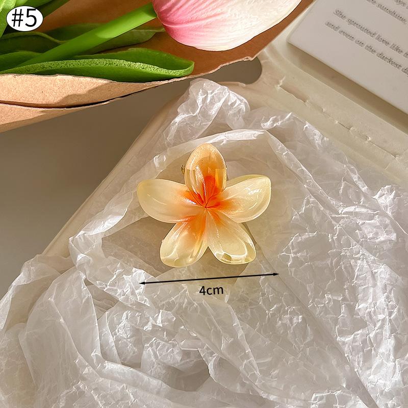 Gradient Transparent Large Flower Hair Clip Sweet Hair Claws for Women Resin Crab Clamp Barrettes Headwear Accessories