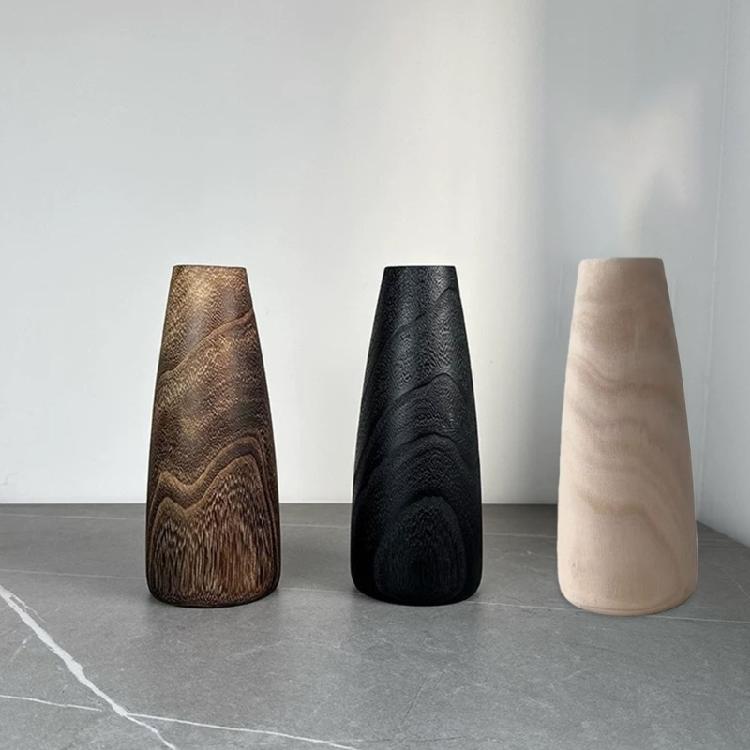 Traditionelle Japanische Holzvasen Handgefertigtes Dekorationsobjekt Für Moderne Innenräume Und Behältertopf Für Blumenarrangements