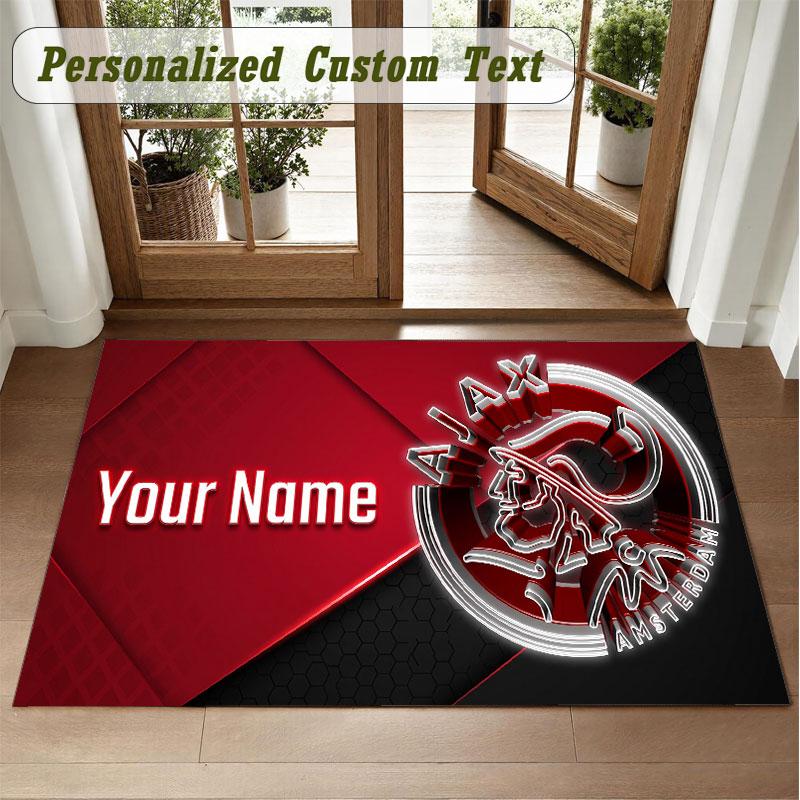 Crystal Velvet Square Rug Custom NameAjax Amsterdam Pattern Non Slip Home Floor Decor Rug
