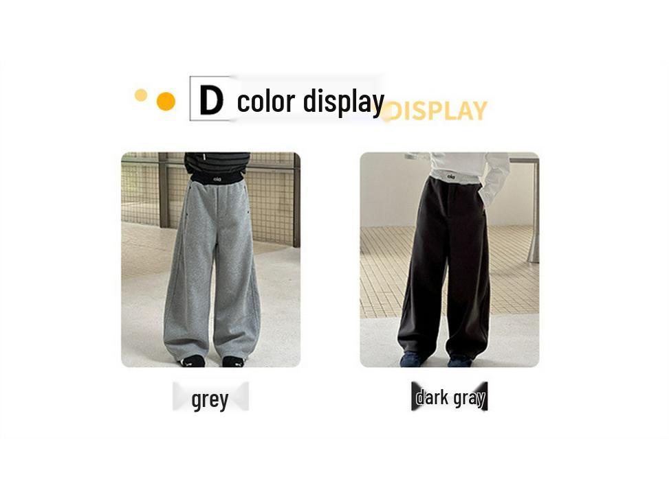 Autumn 2025 Girls' Straight-Leg Sports Pants - Early Season Wide-Leg Trousers for Kids
