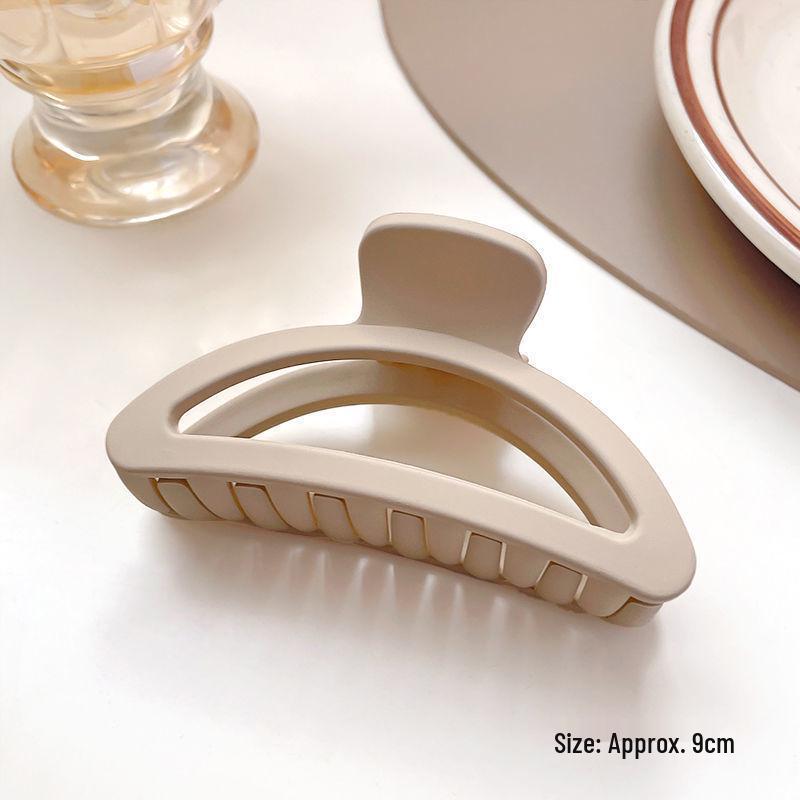 Versatile Spring Cross Hollow Hair Claw - Milk Tea Coffee Collection