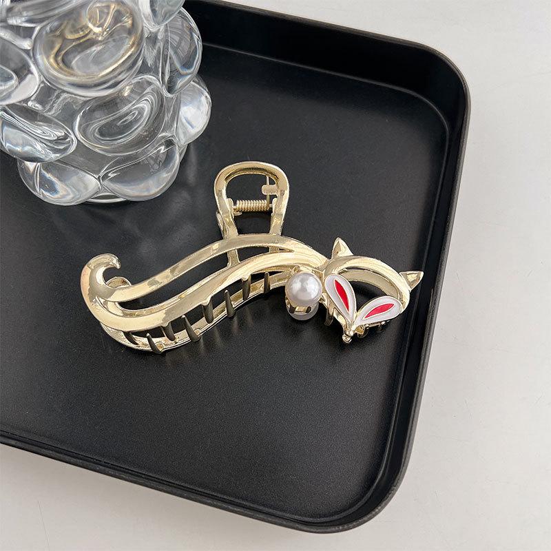 

2022 Large Metal Shark Claw Hairpin for Half Updo Fox Back Hairstyle