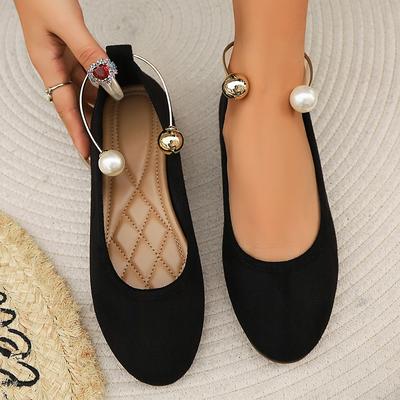 Balerini de damă la modă, pantofi superficiali, sandale casual de designer, cu perle, pantofi de modă noi 2024 pentru mers, pantofi confortabili de toamnă pentru rochie, pantofi de damă
