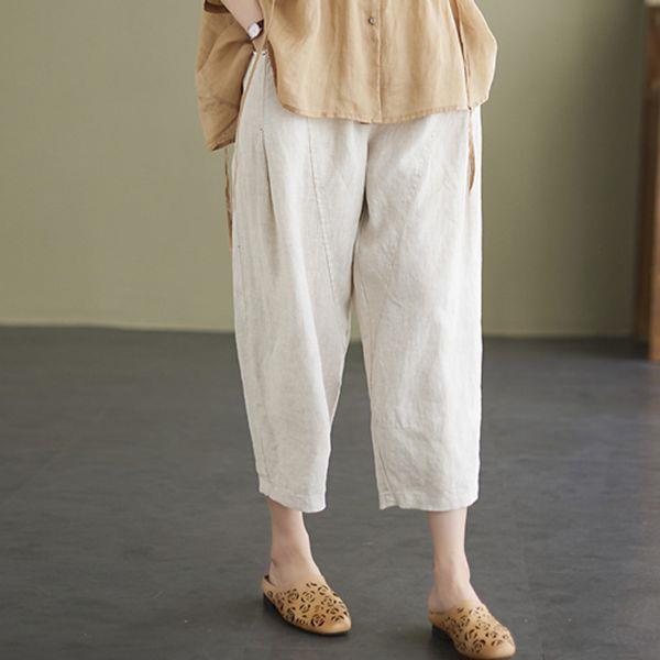 Stylish Plus Size Loose Short-Sleeve Top & Nine-Point Pants Set for Middle-Aged Women 2XL [140-160 jin]