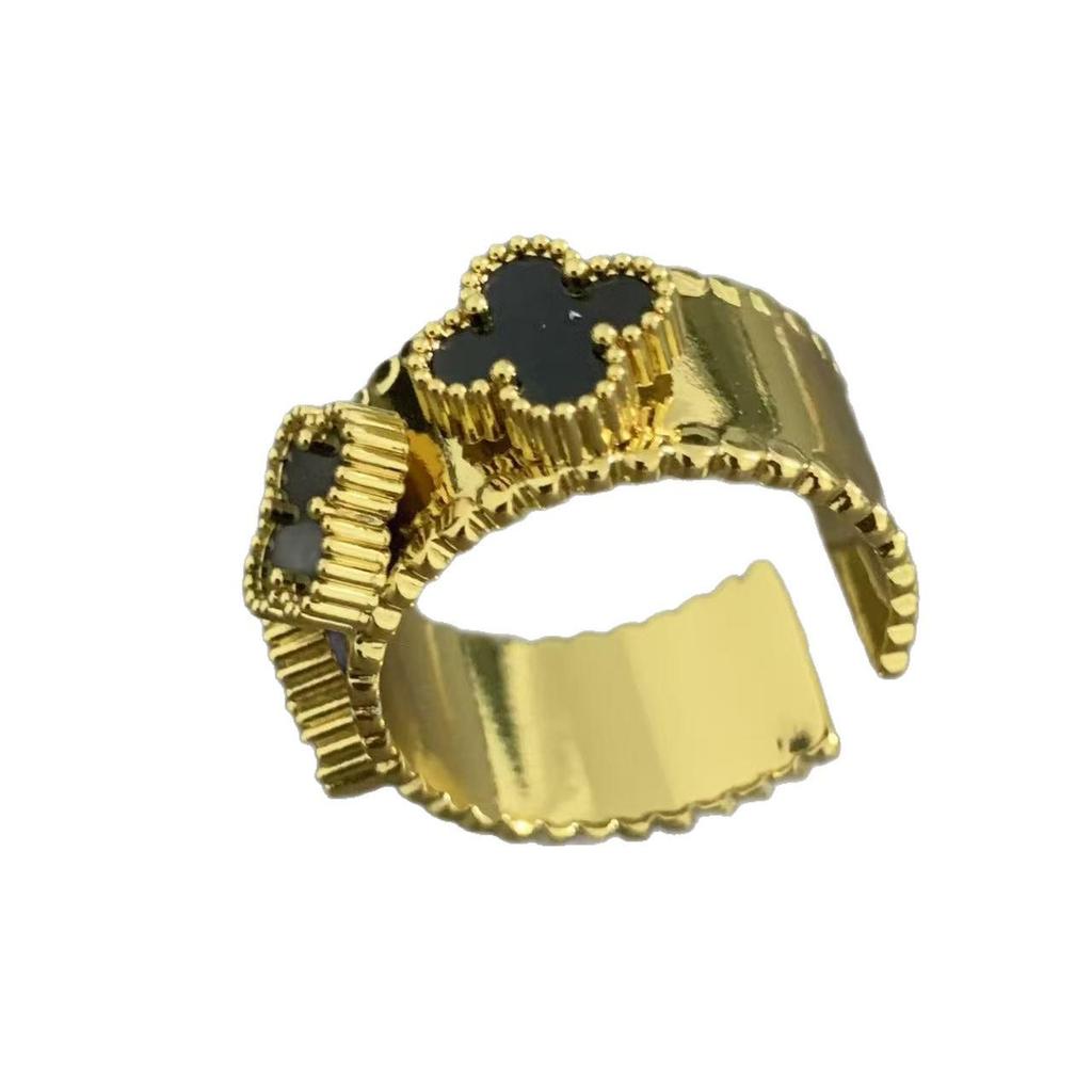 Stainless Steel Four-Leaf Clover Ring: Durable, Waterproof, Non-Fading, High-End Design