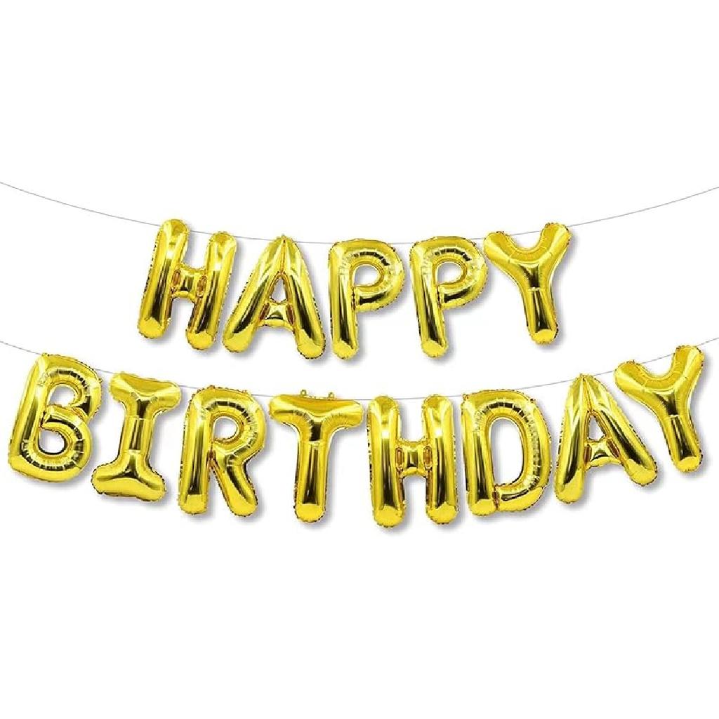 Happy Birthday Balloon Banner Party 16 Inch 3D Aluminum Foil Inflatable Letter kit set Banner Balloons Birthday Party Decorations Supplies Party