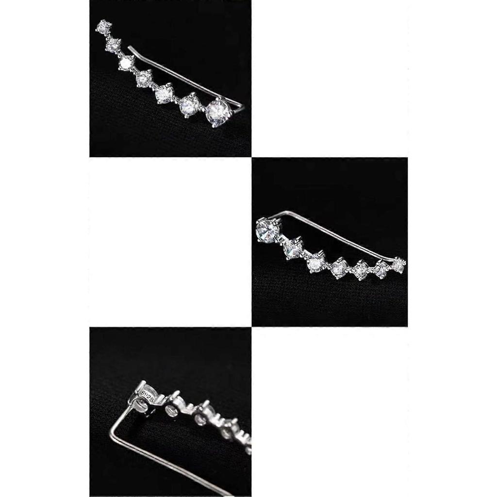 Seven Star Diamond Stud Earrings for Women – Sterling Silver Simulated Diamond, Star Shape, Birthday/Anniversary Gift