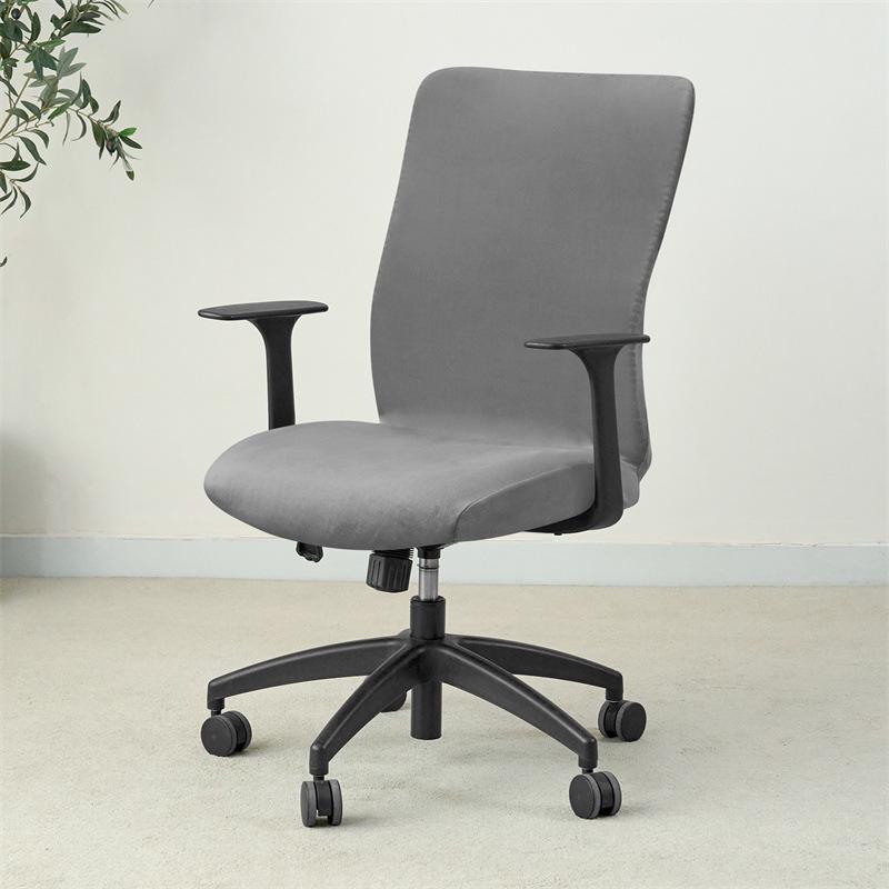 Silver Fox Velvet Office Chair Cover – Armrest-Free, Full Wrap, Thickened and Dirt-Resistant.