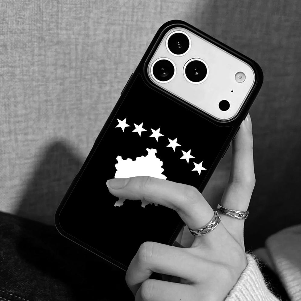 Capa Case for iPhone 17 Air 16 Pro Max 15 Plus 11 13 Mini 14 12 Back Phone Cover Kosovo Flag