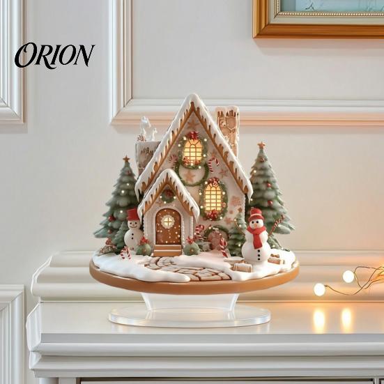 Cute Winter Tabletop Accents Acrylic Christmas Table Decor, Gingerbread House Tree Ornaments, Ornaments for Desk Waterproof Holiday Desktop