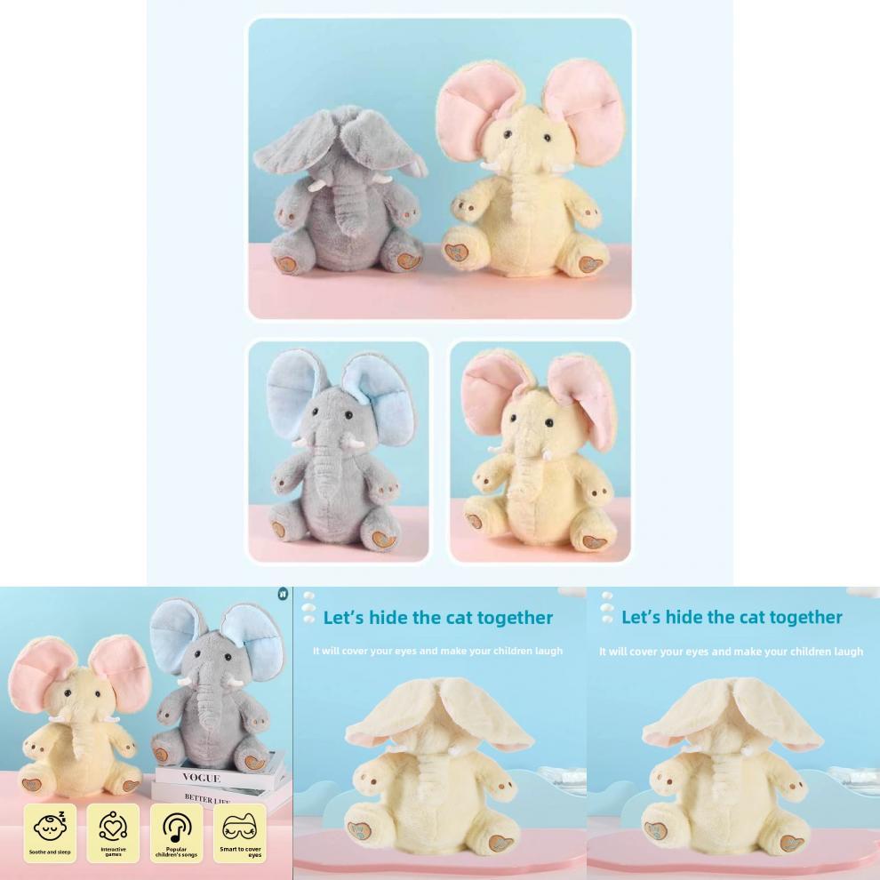 Plush Elephant Toy With Eye Covering For Kids Interactive Sleep Aid And Comfort