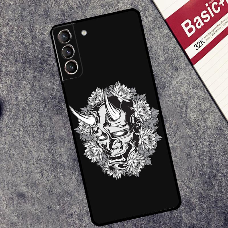 

Japanese Oni Hannya Demon Mask Case For Samsung Galaxy S25 S26 Ultra S20 S22 S23 S24 Ultra S21 Plus S10 S25 FE Cover Coque Galaxy S22 Plus