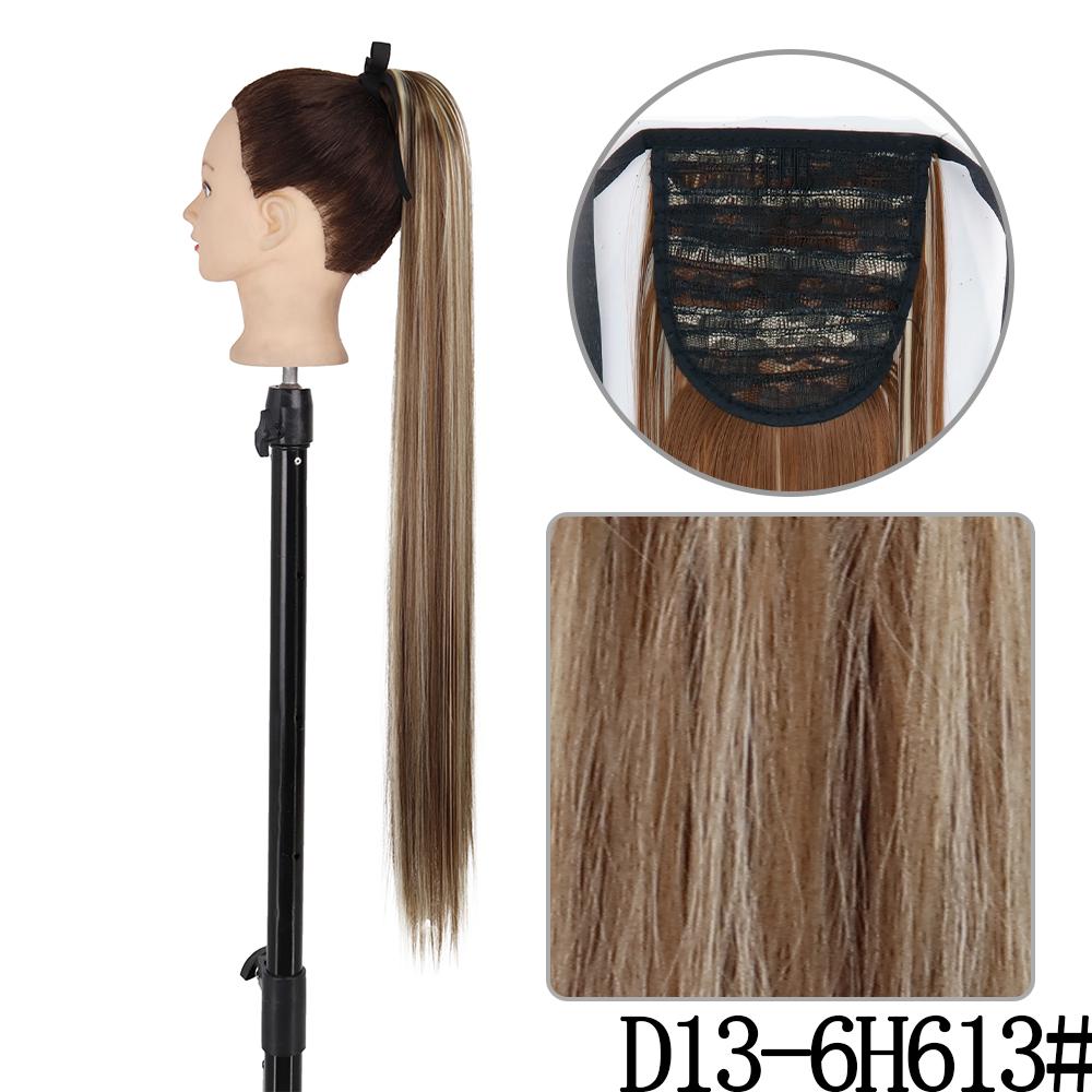 MISS WIG Synthetic 22 Inch Women Ribbons Long Straight Ponytail Hair Extensions Heat Resistant Ponytail Extensions for Women