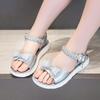 Girls Sandals 2025 Summer Children's Fashion Princess Shoes Versatile Kids Fashion Soft PU Butterfly Cute Shine Chic Dress Shoes