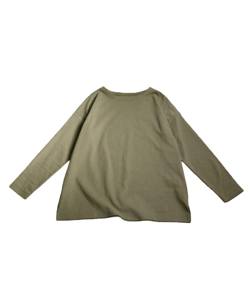 T-shirt basque à manches longues pour femme Antiqua, couleur unie, ZA-00249, Plus 02, Kaki
