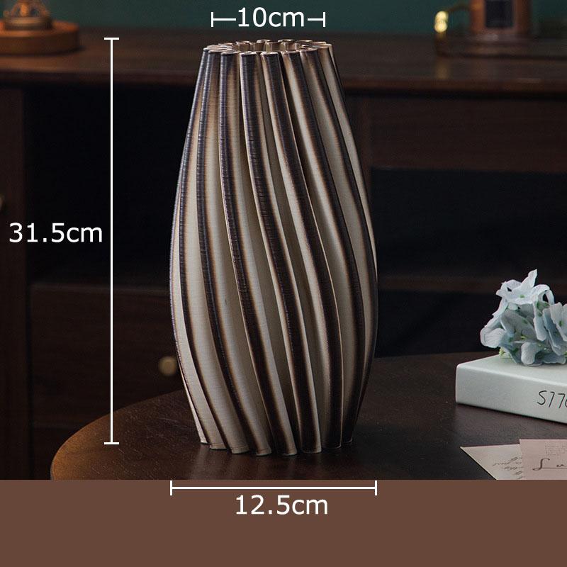 Wave Striped Ceramic Vase Creative Plant Pot Table Decoration Ornaments Flower Arrangement Floral Vases Room Aesthetic Decor