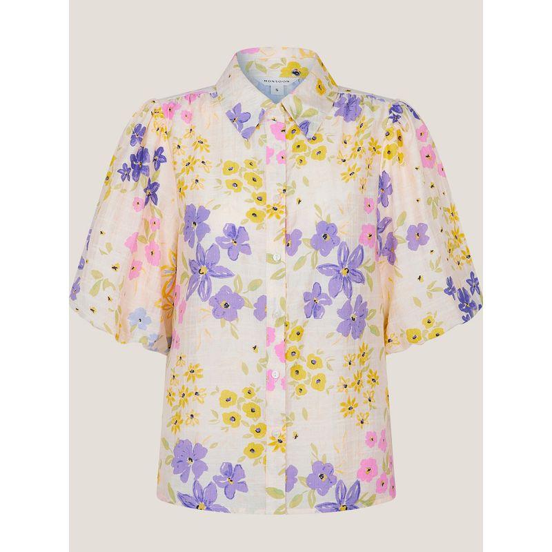 Foreign Trade Original Order Good Quality Tencel Blended Pastoral Young Adult Series Short Sleeve Shirt