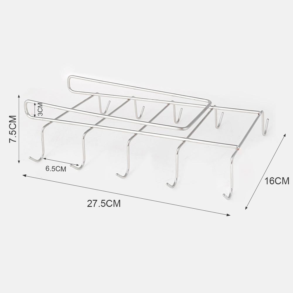 

Кухонная полка из нержавеющей стали, подвесной шкаф для кофейных чашек, кружек, полка для хранения на кухне, органайзер для хранения серебряный