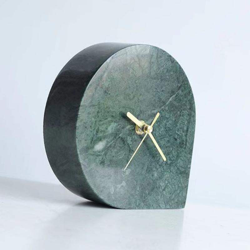 Creative Table Clock Modern Miniature Desk Clock Light Luxury Marble Clocks Ornaments Living Room Art Decoration Accessories