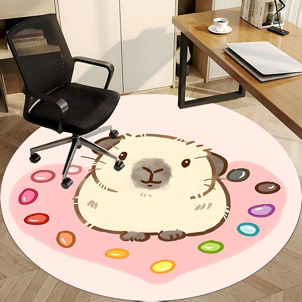 1 Stück Hamsterleckerlis Büro Runder Teppich, Teppich für Büro, Gaming, Leichte Runde Bodenmatte yy260205097