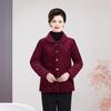 Stylish Loose Plus Size Fleece-Lined Corduroy Jacket for Middle-Aged and Elderly Women