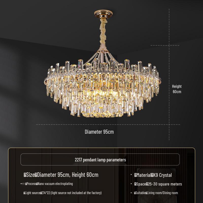 Luxury Postmodern Crystal Chandelier: Elegant Pendant Light for Living Room, Luxury Villa, or Trendy Restaurant