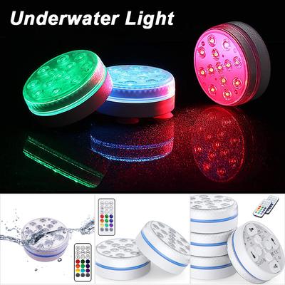 Updated IP68 Submersible Lights RGB Underwater Pool Lights with RF Remote Magnet Suction Cups Night Lamp for Pond Pool Aquarium