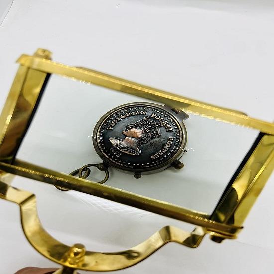 Nautical Brass Red Handheld Magnifying Glass Reading Magnifier