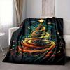 1pc Christmas Tree Blanket, Lightweight Flannel Throw Blanket for Sofa, Bed, Travel, Camping, Living Room, Office, Couch, Chair, and Bed