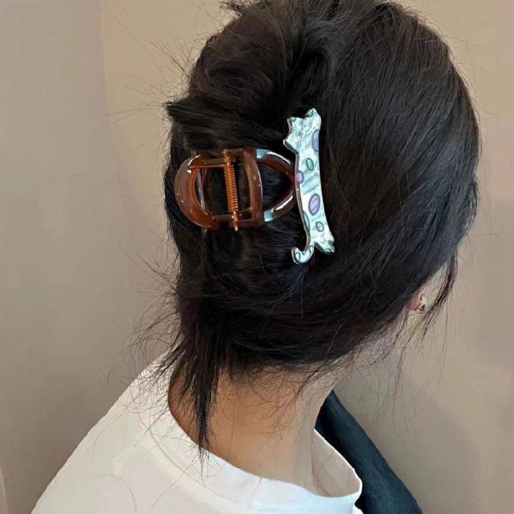 Acetic Acid Cartoon Dog/Cats Hair Claw Clip for Girls Animal Claw Clip Hair Styling Clip Elegant Hair Clamp for Daily Wear