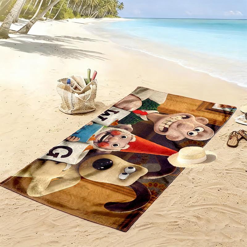 Wallace and Gromit2 Print Beach Towel, Large Soft Quick Dry Towel for Beach Camping Swimming