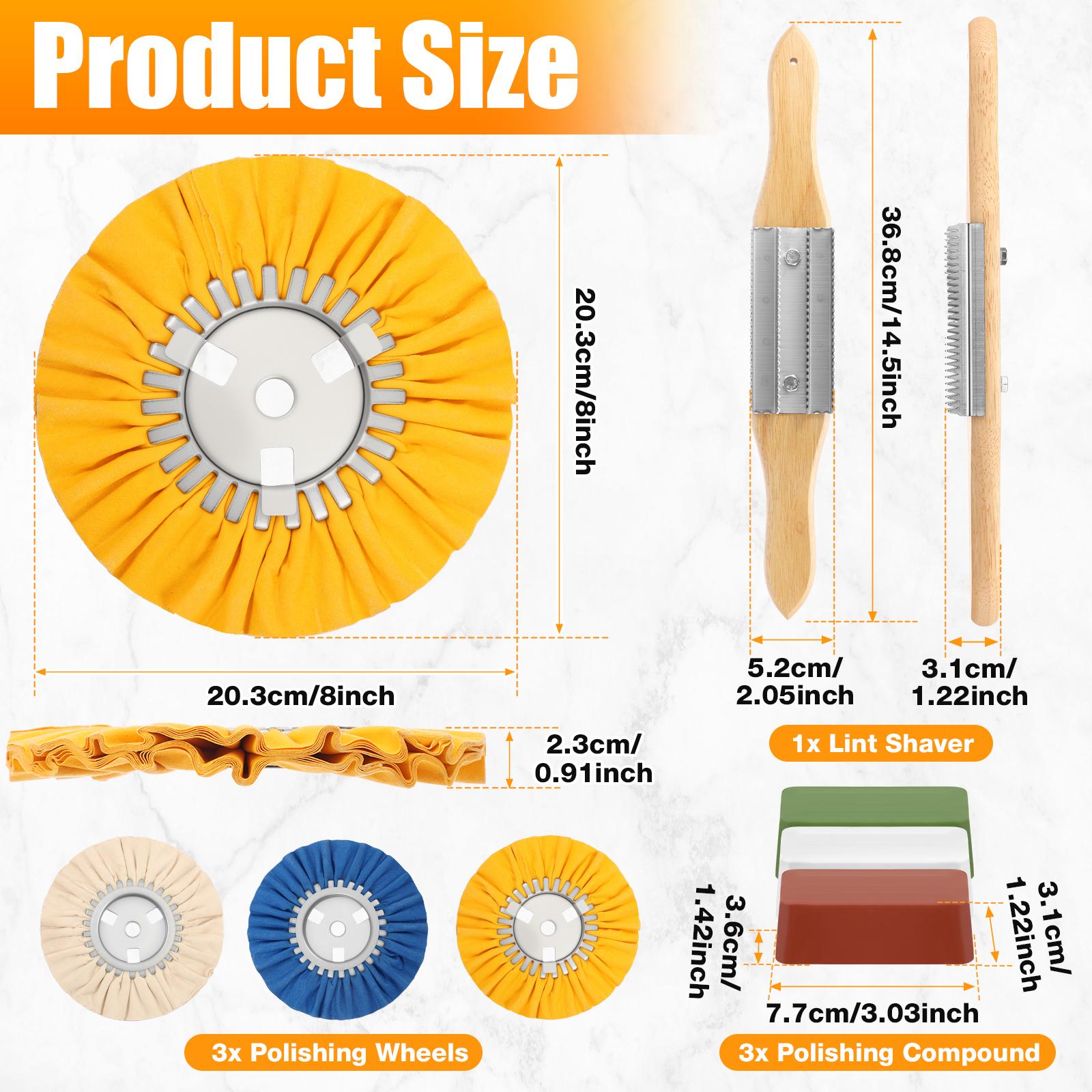 

3Pcs 8 Airway Buffing Wheel 5/8 inch Arbor Hole Aluminum Wheel Polishing Kit Polishing Compound Aluminum Metal Polishing Wheel
