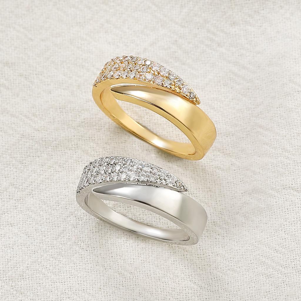 Ring female ins tide niche design index finger ring fashion personality cold wind diamond temperament Internet celebrity open ring