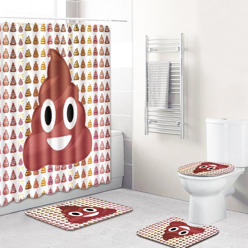 African American Women'S Bathroom Non-Slip Floor Mat, Shower Curtain Combination Carpet, European And American Wind Explosion Female Fixed Zhi