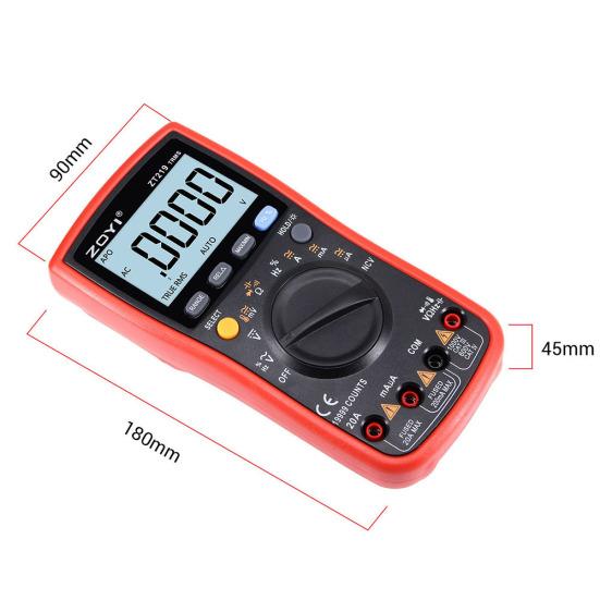 ZT219 Digital 19999 Counts AC/DC Voltage Current Meter Transistor Multimeter