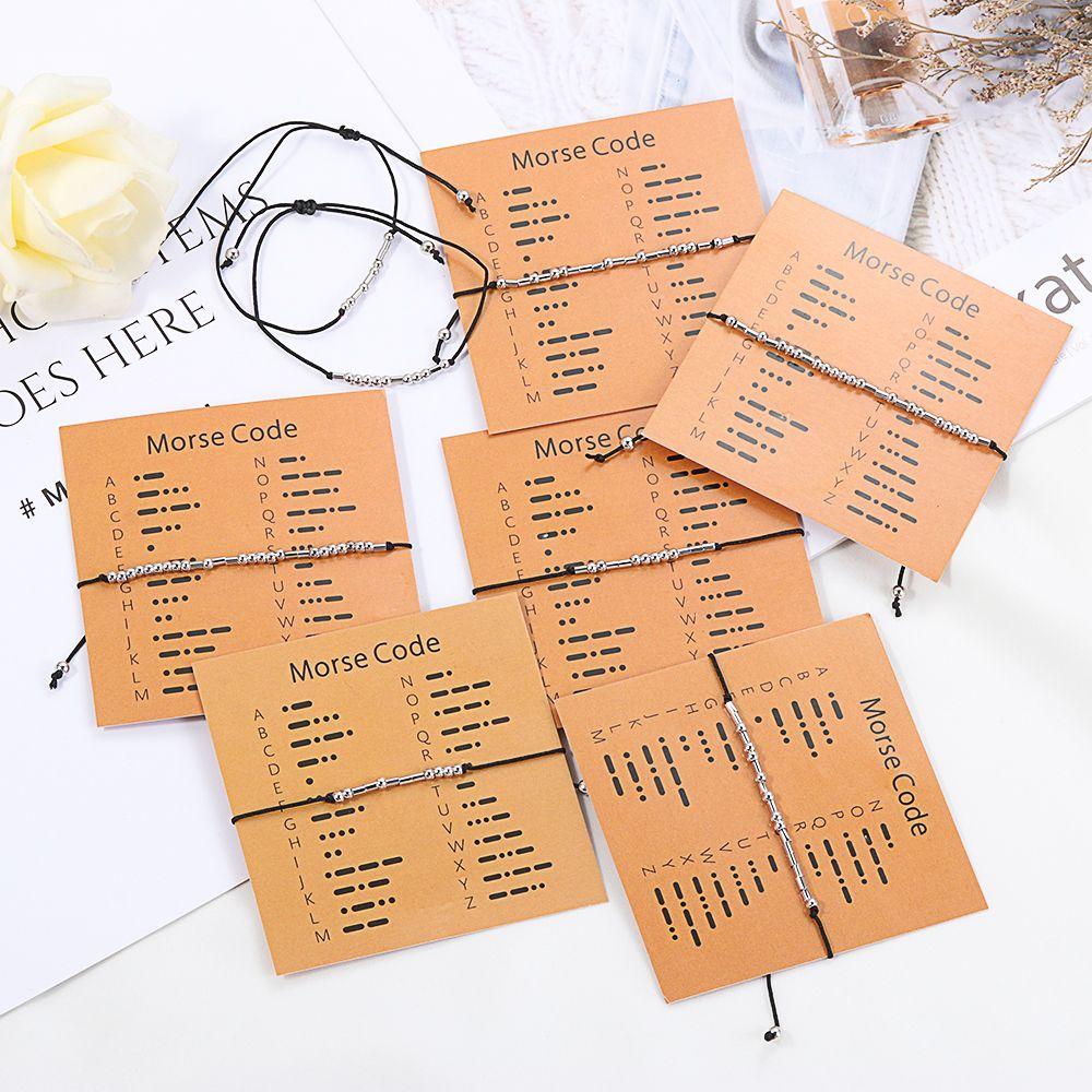 Gifts Beads Chain Silver Morse Code Bracelet Friendship Cuff Bangle Fuck Off I LOVE YOU BFF Ohana