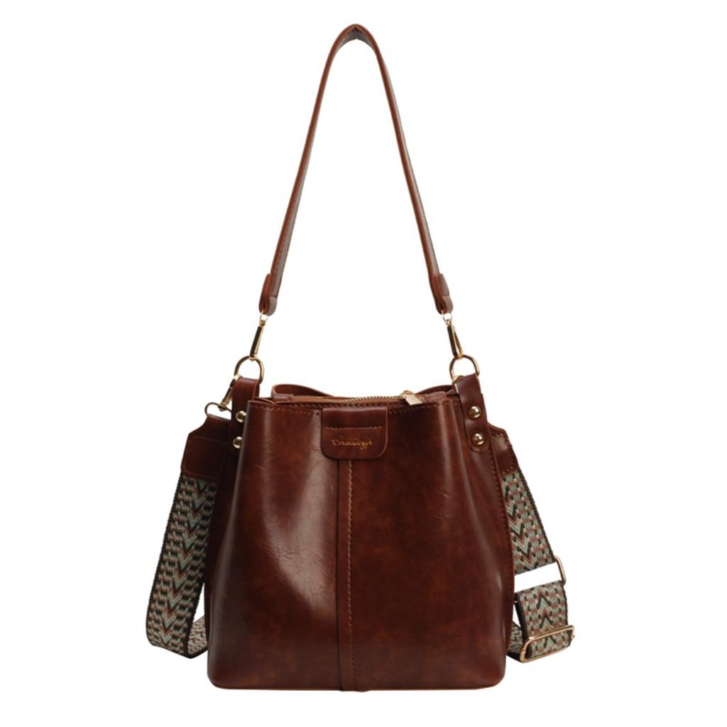 2026 Nuova Borsa a Secchiello Donna Coreana Retrò, Tracolla Larga Grande Capacità alla Moda Borsa a Spalla Crossbody per Uso Quotidiano Casual Primavera Estate