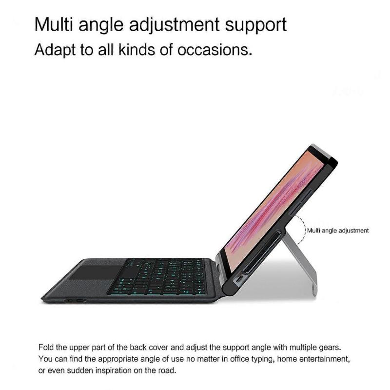 For Lenovo Tab Plus Leather Case+Bluetooth Keyboard with Backlight Trackpad