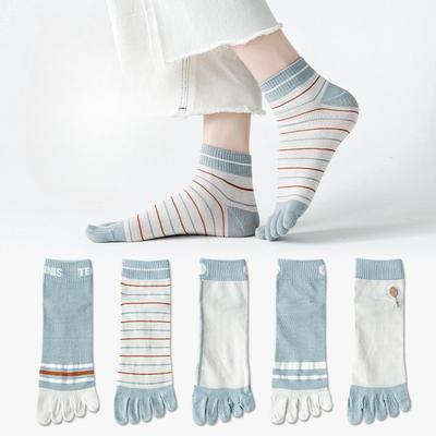 Calzini Corti da Donna a Cinque Dita, Calzini di Cotone, Antiodore, Piede d'Atleta, Assorbi-sudore, Traspiranti Estivi, Calzini Sottili e Carini a Metà Polpaccio