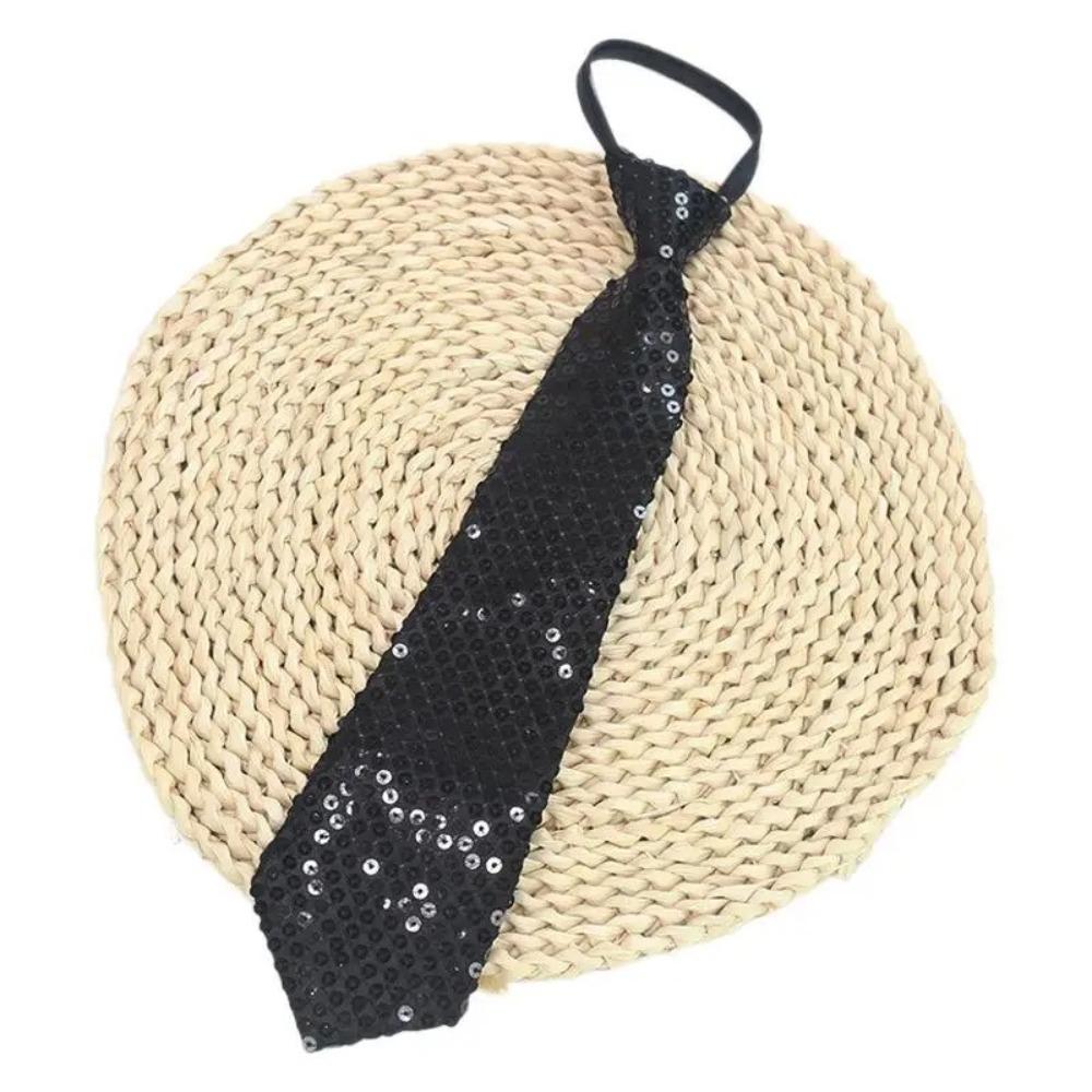 Polyester Filament Bow Ties Sequin Design Korean Style Ties Jazz Sequin Ties  Magic Shows чёрный