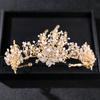 Goldfarbene Luxus-Kristall-Hochzeitstiara und Kronen Party Strass Abschlussball Braut Diadem Krone Tiara für Damen Braut Haarschmuck