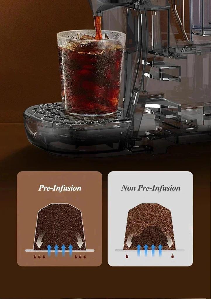 MK-611 220V 19Bar 3in1 Capsule Coffee Machine Portable Office Commercial Small Household Italian American Coffee Pot For DG Nes Capsule