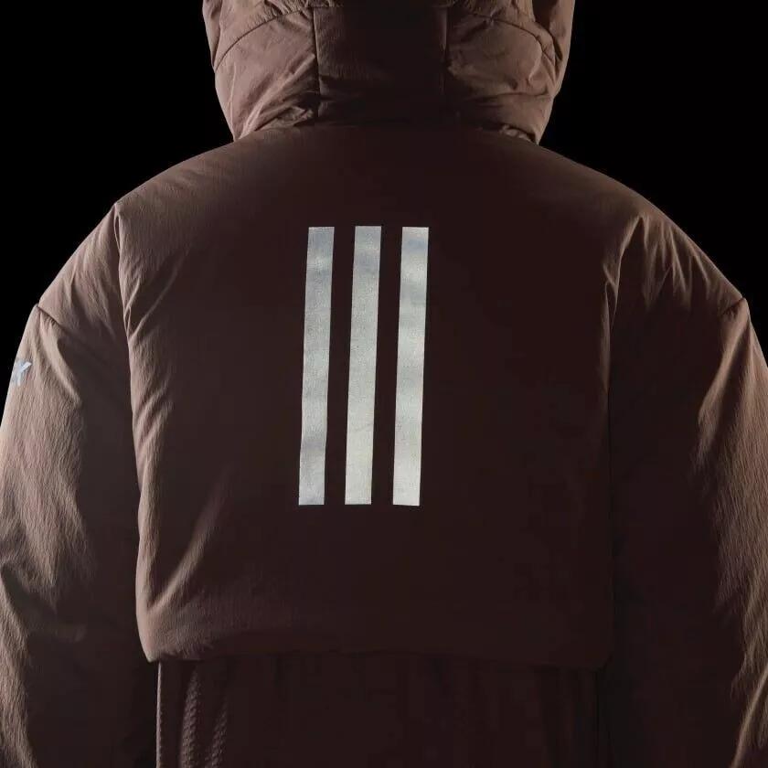 Adidas Letter Logo Printed Striped Down Hooded Jacket Women Jacket Purple HG3163