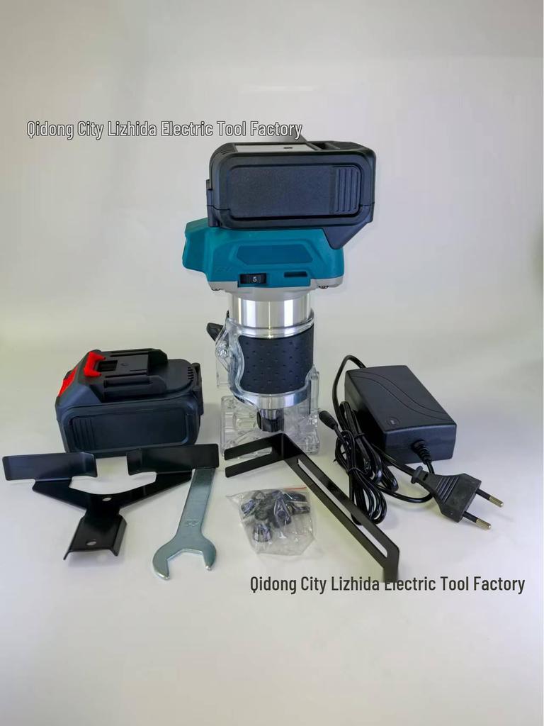Brushless Lithium Trimmer & Engraving Wood Router: Multifunctional Electric Tool for Slotting, Milling, and Grooving.