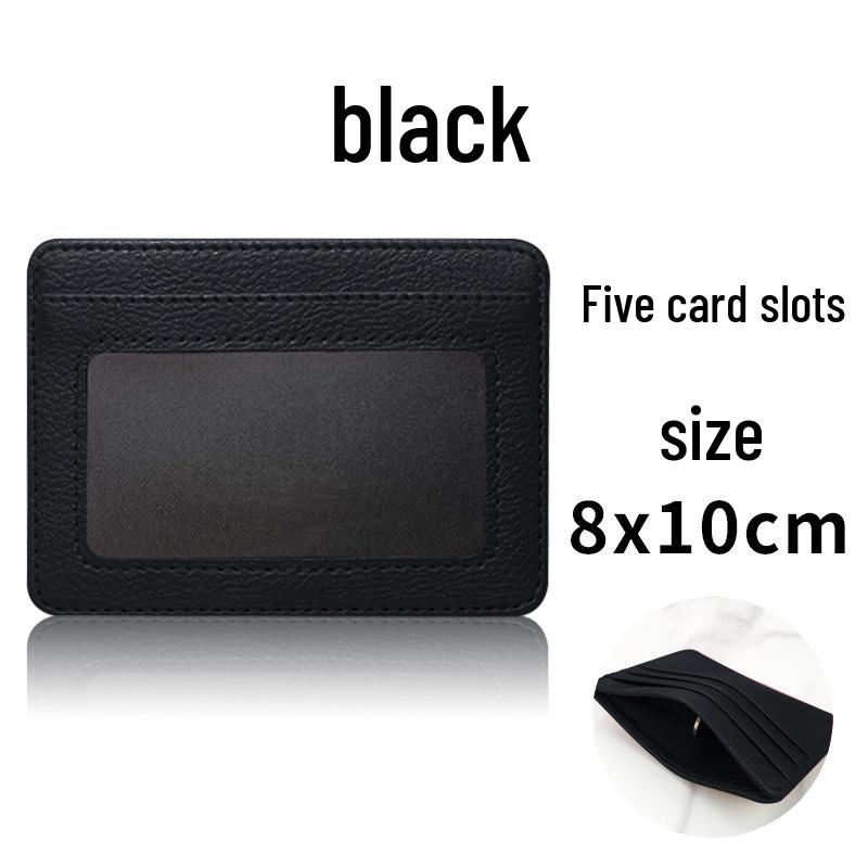 Creative Transparent Window Card Holder: Wear-Resistant, Scratch-Resistant, Large Capacity, Multifunctional PU Leather Document & Card Case.