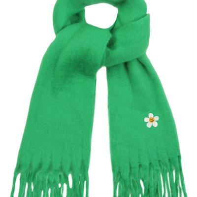 GRAVER [UNISEX] Flower Dot Embroidered Bold Muffler_Green