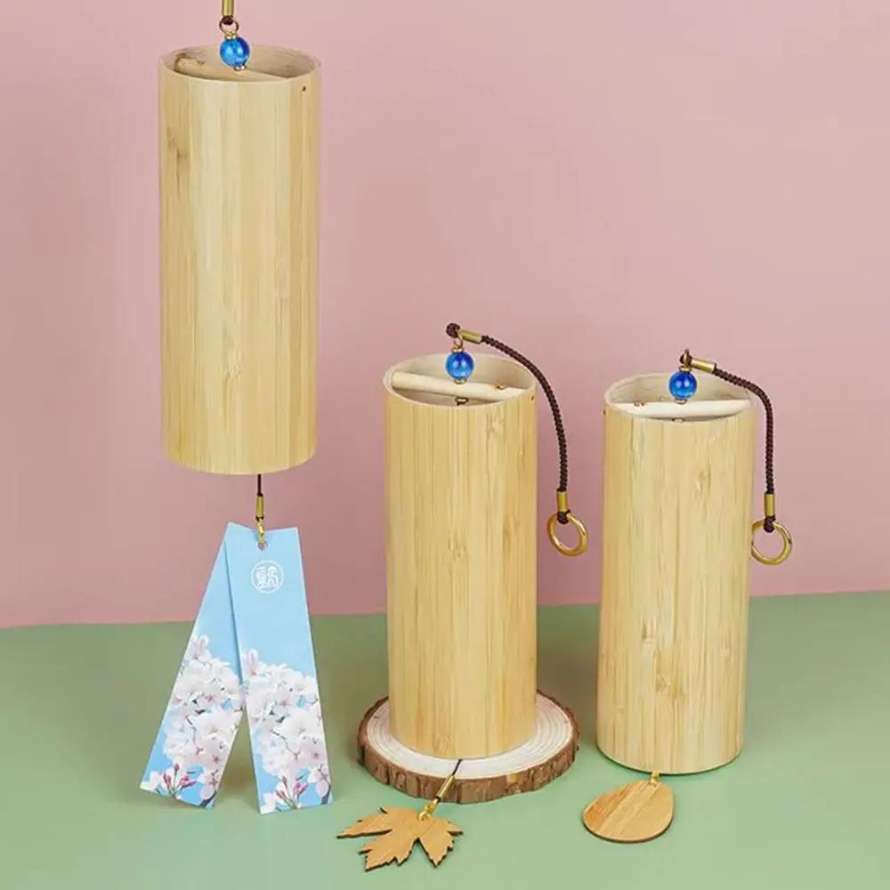 Garden Decor Natural Sound Bamboo Wind Chimes Wind Blows Four Seasons Wind Bell Maple Leaf Figure Wind Chimes Balcony Decor