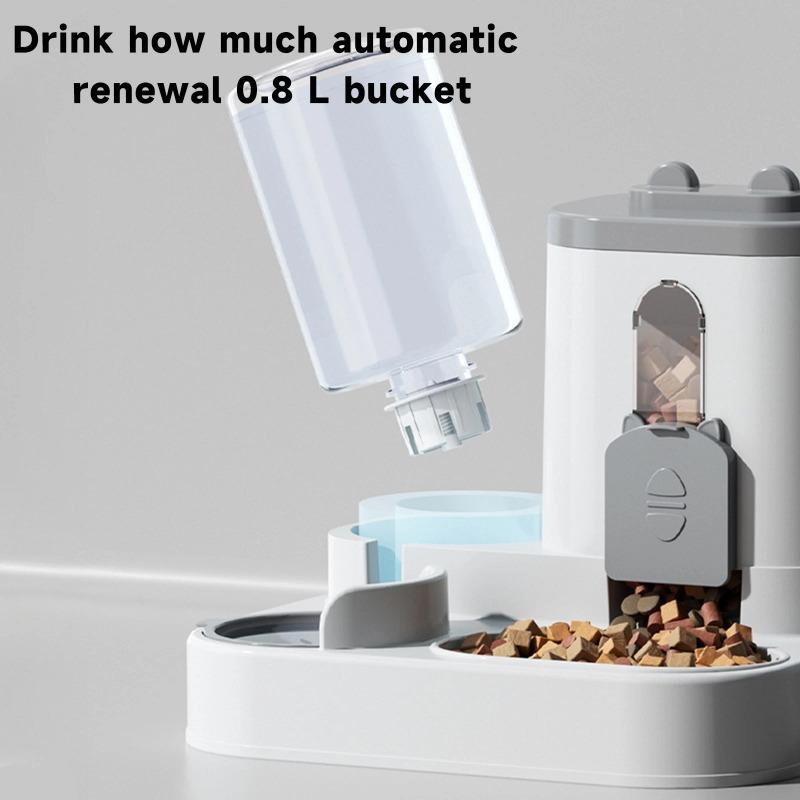 Automatic Dog Cat Feeder and Water Dispenser Gravity Food Feeder and Waterer Set with Pet Food Bowl Universal Pet Products