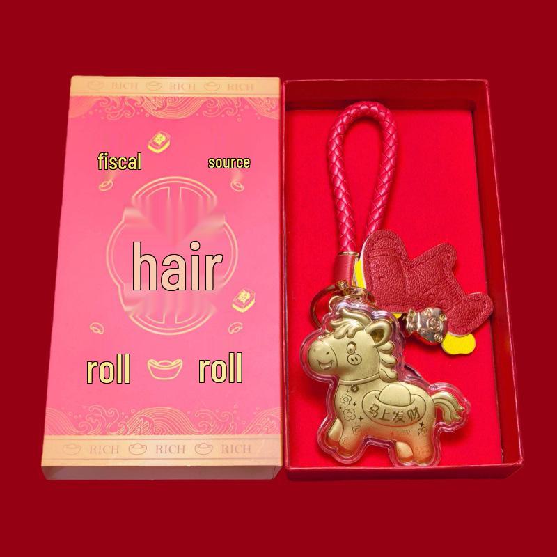 999 Reingold Jahr des Pferdes Handtaschenanhänger Schlüsselanhänger - Glücksgeschenk für Kunden