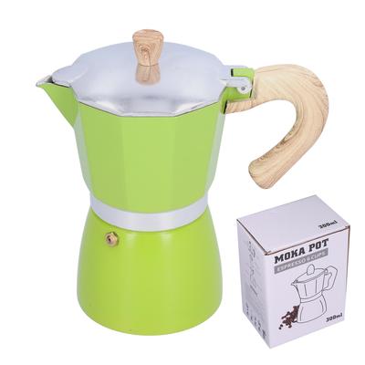 300ML Coffee Pot Moka Maker Coffee Kettle for Gas Stove Ethanol Stove Electrothermal FurnaceGreen